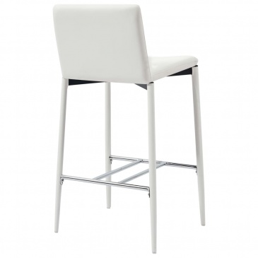 Krzesła barowe 4 szt. białe sztuczna skóra