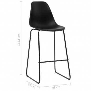 Krzesła barowe 4 szt. czarne plastik