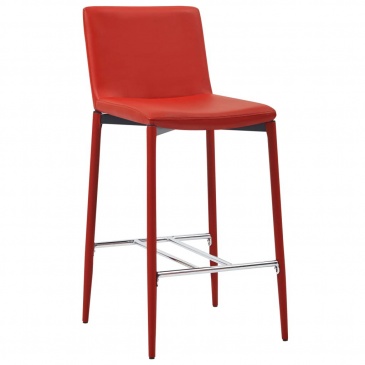 Krzesła barowe 4 szt. czerwone sztuczna skóra