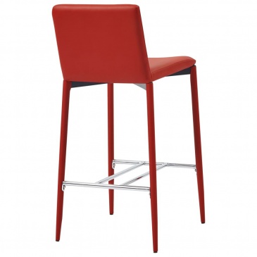 Krzesła barowe 4 szt. czerwone sztuczna skóra