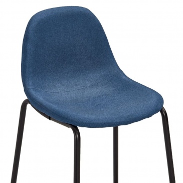 Krzesła barowe 4 szt. niebieskie tapicerowane tkaniną