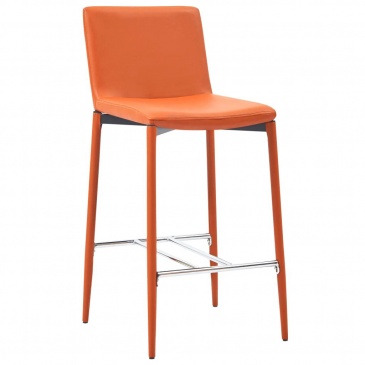 Krzesła barowe 4 szt. pomarańczowe sztuczna skóra