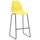 Krzesła barowe 4 szt. żółte plastik