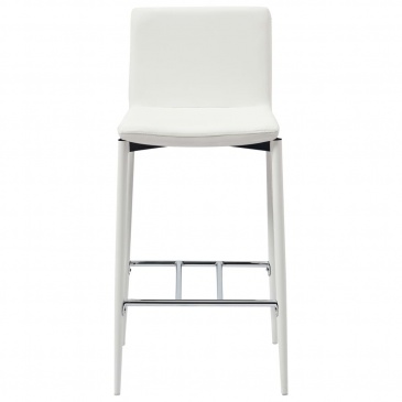 Krzesła barowe 6 szt. białe sztuczna skóra