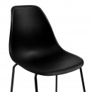 Krzesła barowe 6 szt czarne plastik