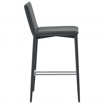 Krzesła barowe 6 szt. szare sztuczna skóra
