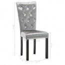 Krzesła do jadalni 2 szt. aksamitne srebrne