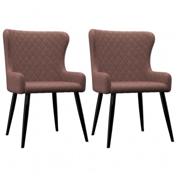 Krzesła do salonu 2 szt. brązowe tapicerowane tkaniną