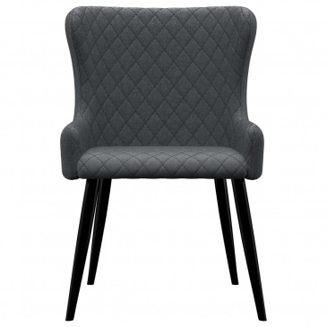 Krzesła do salonu 2 szt. ciemnoszare tapicerowane tkaniną