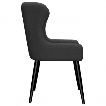 Krzesła do salonu 2 szt. czarne tapicerowane tkaniną