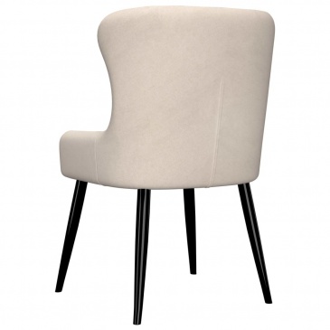 Krzesła do salonu 2 szt. kremowe tapicerowane tkaniną