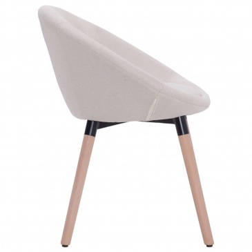 Krzesła do jadalni 2 szt. kremowe tapicerowane tkaniną