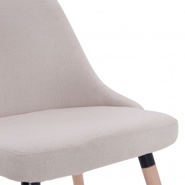 Krzesła do jadalni 2 szt. kremowe tapicerowane tkaniną