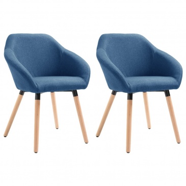 Krzesła do jadalni 2 szt. niebieskie tapicerowane tkaniną