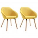 Krzesła do jadalni 2 szt. żółte tkanina