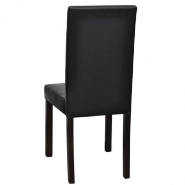 Krzesła do jadalni 4 szt. czarna sztuczna skóra