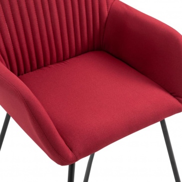 Krzesła do salonu 4 szt. czerwone wino tapicerowane tkaniną