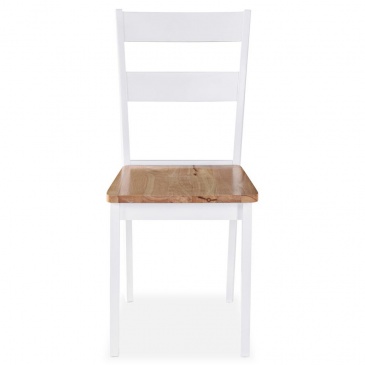 Krzesła do jadalni, 4 szt., drewno kauczukowca, białe
