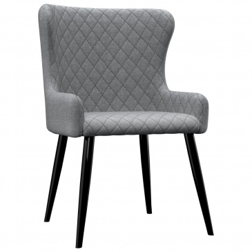 Krzesła do salonu 4 szt. jasnoszare tapicerowane tkaniną