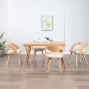 Krzesła do jadalni 4 szt. kremowe  gięte drewno i ekoskóra