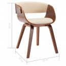 Krzesła do jadalni, 4 szt. kremowe gięte drewno i ekoskóra