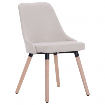 Krzesła do jadalni 4 szt. kremowe tapicerowane tkaniną
