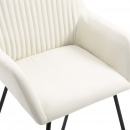 Krzesła do salonu 4 szt. kremowe tapicerowane tkaniną