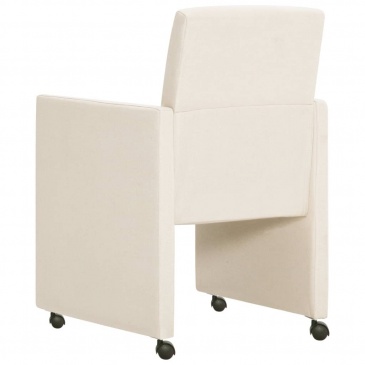 Krzesła do jadalni 4 szt. kremowe tkanina
