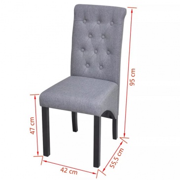 Krzesła do jadalni 4 szt. materiałowe ciemnoszare
