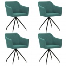 Fotele do salonu 4 szt. obrotowe zielone materiałowe