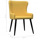 Krzesła do salonu 4 szt. żółte tapicerowane tkaniną