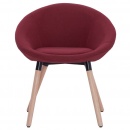 Krzesła do jadalni  6 szt. czerwone wino tapicerowane tkaniną