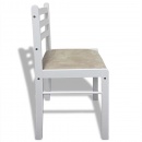 Krzesła do kuchni 6 szt. drewniane kwadratowe białe