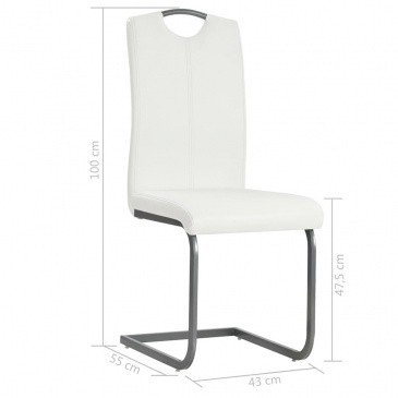 Krzesła do jadalni 6 szt. sztuczna skóra białe