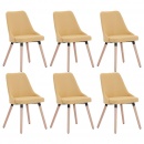 Krzesła do jadalni 6 szt. żółte tapicerowane tkaniną