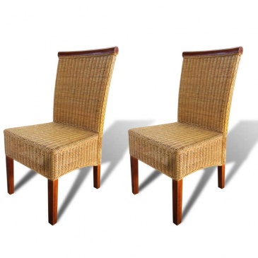 Krzesła ogrodowe rattanowe brązowe 2 szt.