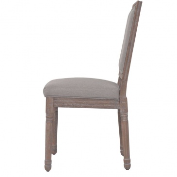 Krzesła do jadalni tapicerowane lnem, 2 szt., jasnoszare