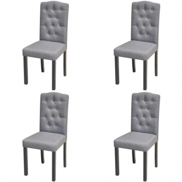 Krzesła do jadalni tapicerowane tkaniną ciemnoszare 4 szt.