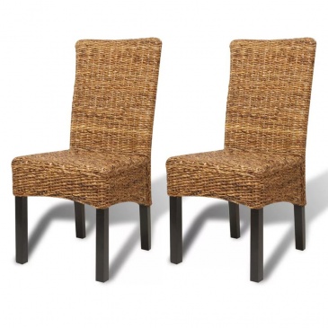 Krzesła ogrodowe z abaki, brązowe 2 szt.
