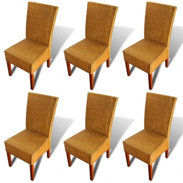 Krzesła ogrodowe z abaki, brązowe 6 szt.