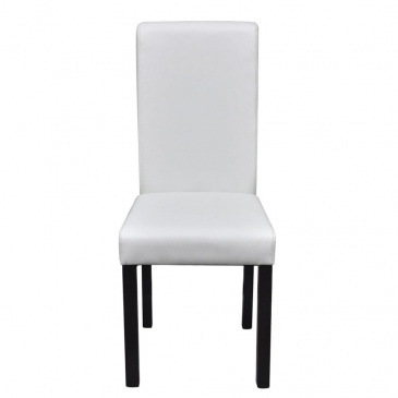 Krzesła do jadalni ze sztucznej skóry 2 szt. białe
