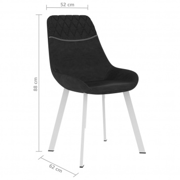 Krzesła jadalniane, 2 szt., czarne, sztuczna skóra