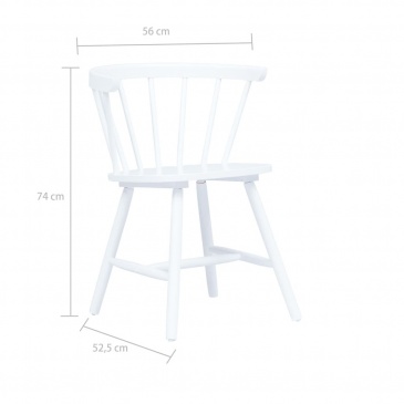 Krzesła do kuchni 4 szt. białe lite drewno kauczukowca
