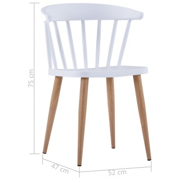 Krzesła do kuchni 4 szt. białe plastik i stal