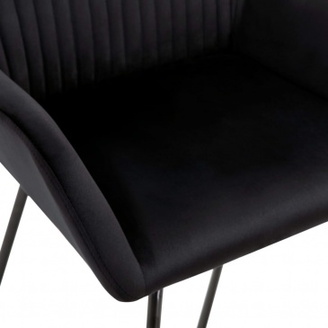 Krzesła do salonu 4 szt. czarne aksamitne