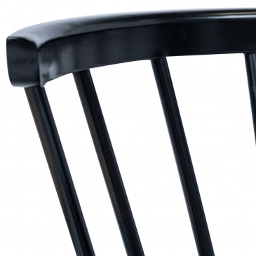 Krzesła jadalniane, 4 szt., czarne, lite drewno kauczukowca