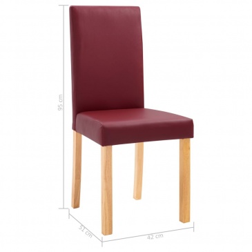Krzesła do jadalni 4 szt. czerwone sztuczna skóra