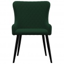 Krzesła jadalniane, 4 szt., zielone, aksamitne