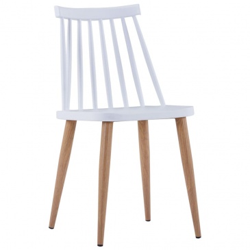 Krzesła do kuchni 6 szt. białe plastik