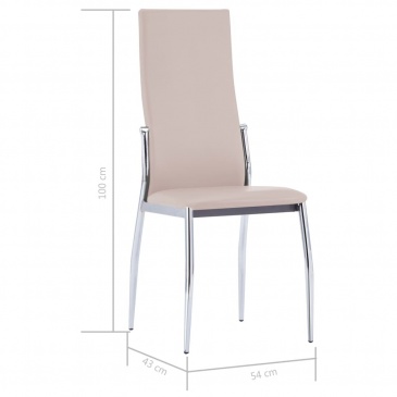 Krzesła jadalniane, 6 szt., cappuccino, sztuczna skóra